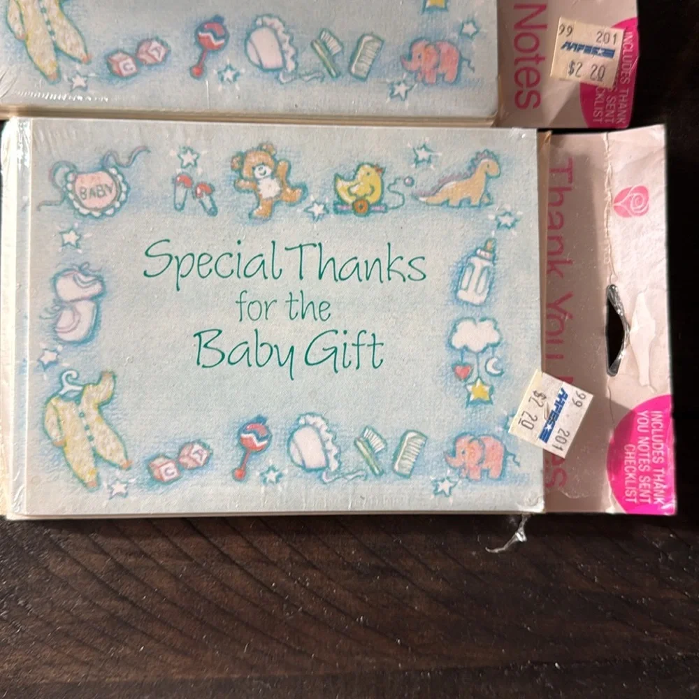 3 packages of vintage American Greetings baby gift thank you cards.
